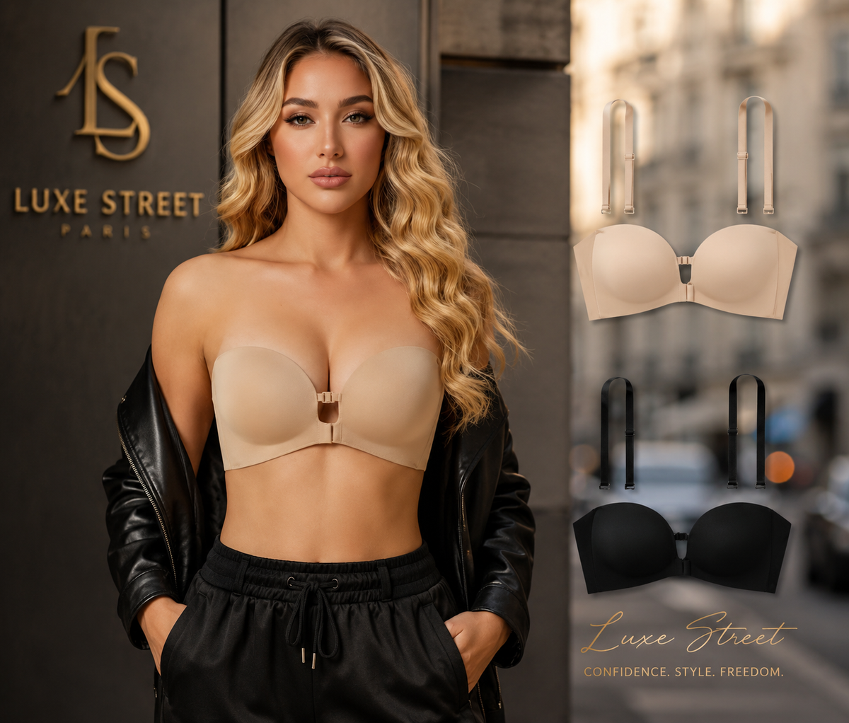 Soutien-gorge Bandeau Sans Bretelles Push-Up & Multifonction