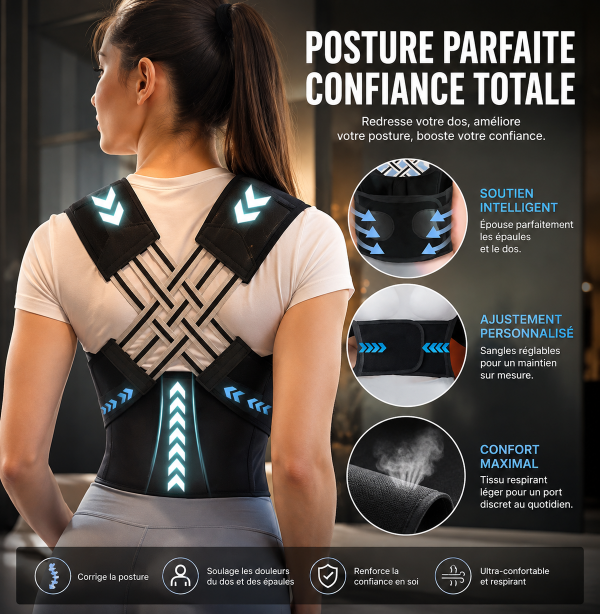 DOSALIGN – Redresseur de Posture Dos Respirant