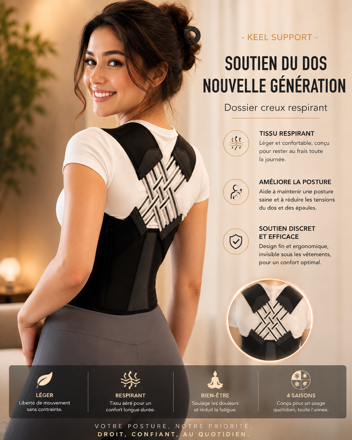 DOSALIGN – Redresseur de Posture Dos Respirant