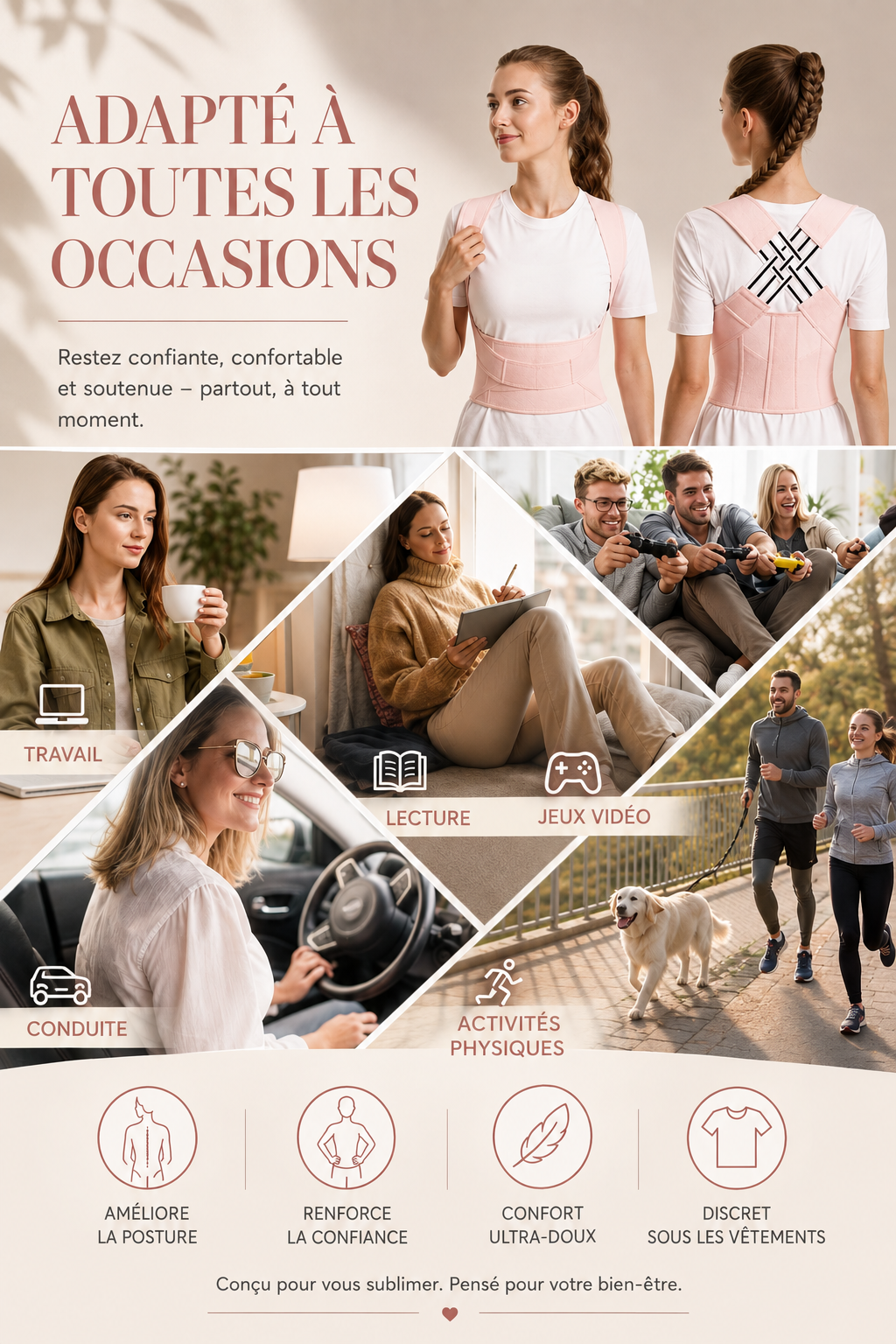 DOSALIGN – Redresseur de Posture Dos Respirant