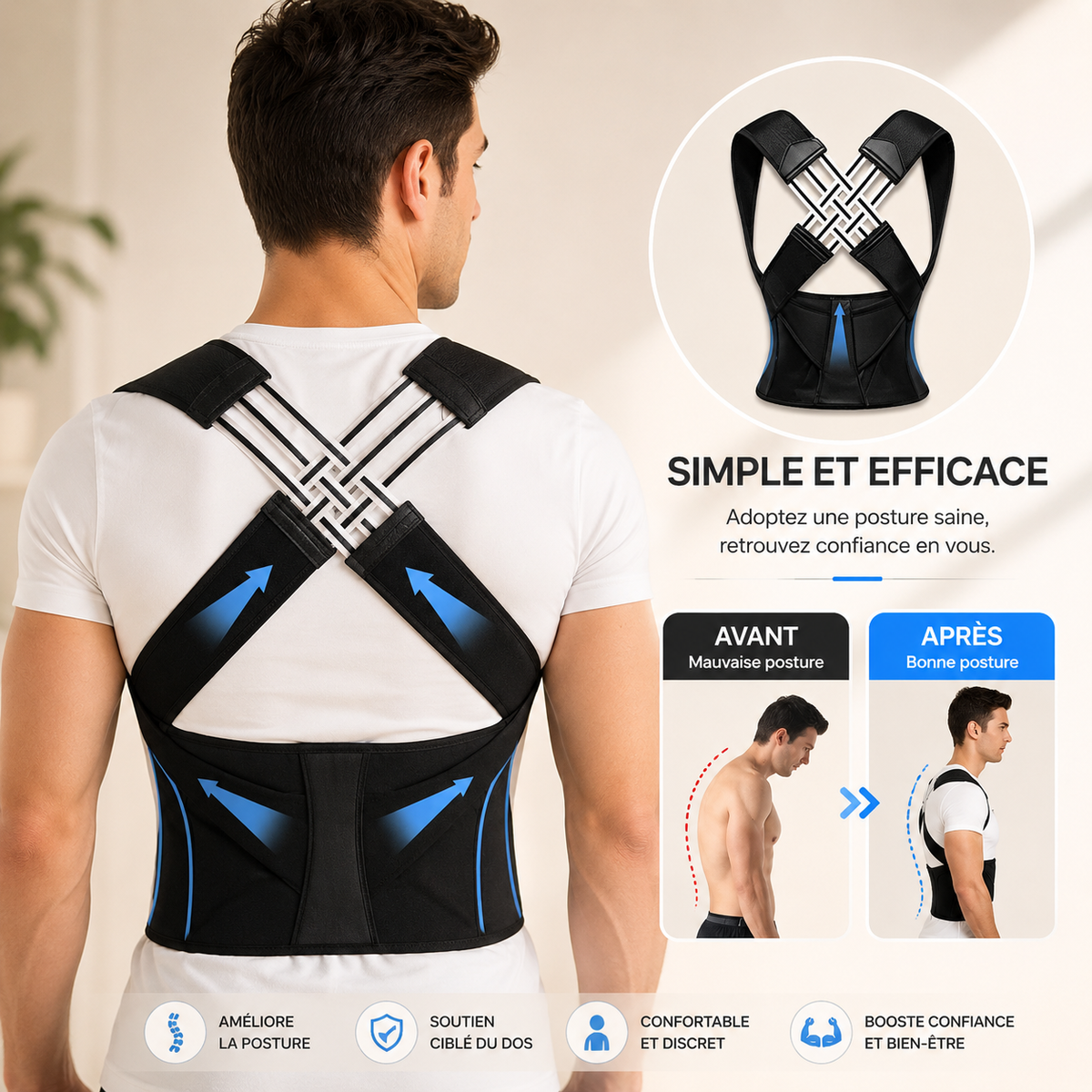 DOSALIGN – Redresseur de Posture Dos Respirant
