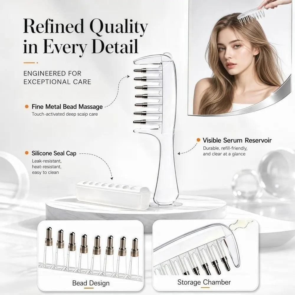 Peigne Masseur Crânien Applicateur d'Huiles Essentielles