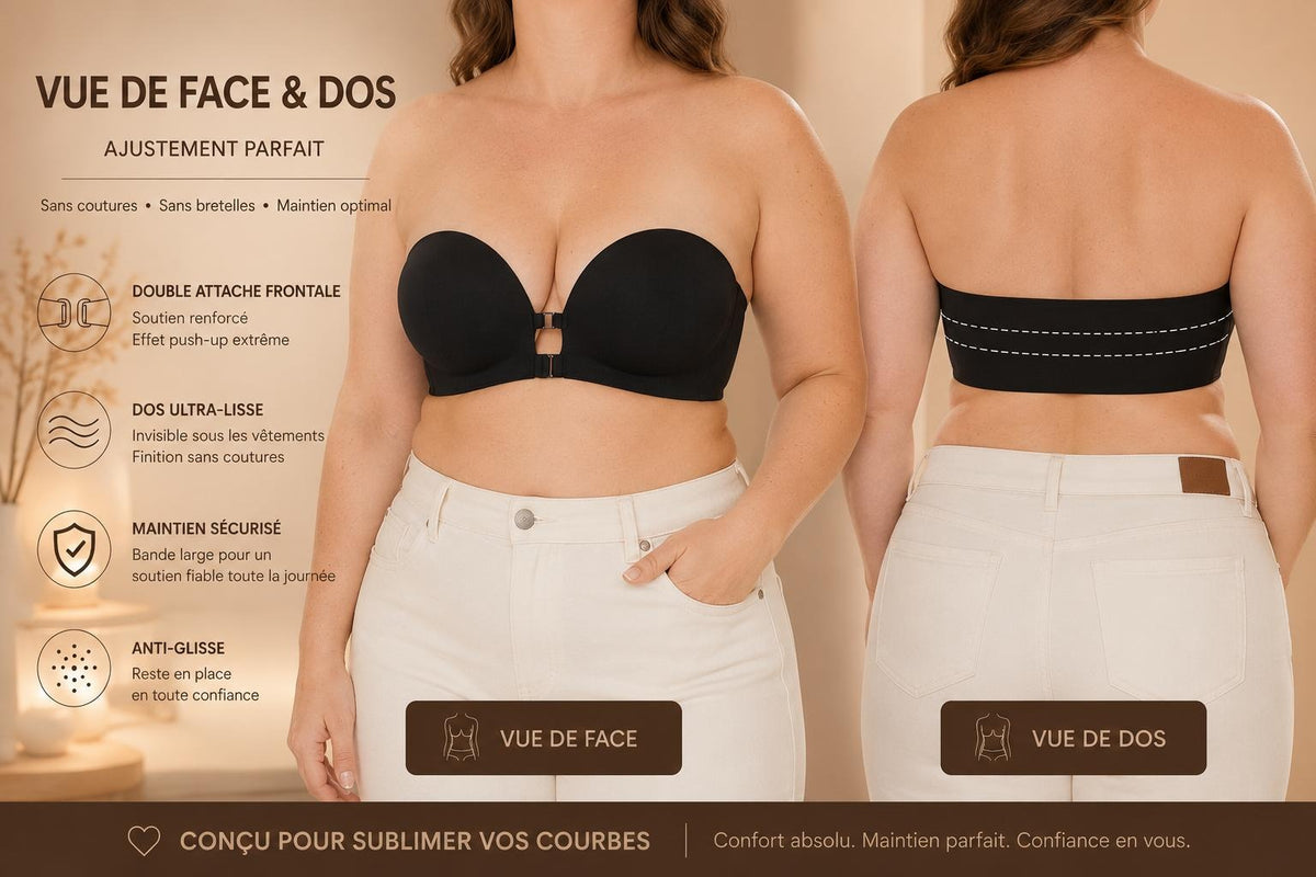 Soutien-gorge Bandeau Sans Bretelles Push-Up & Multifonction