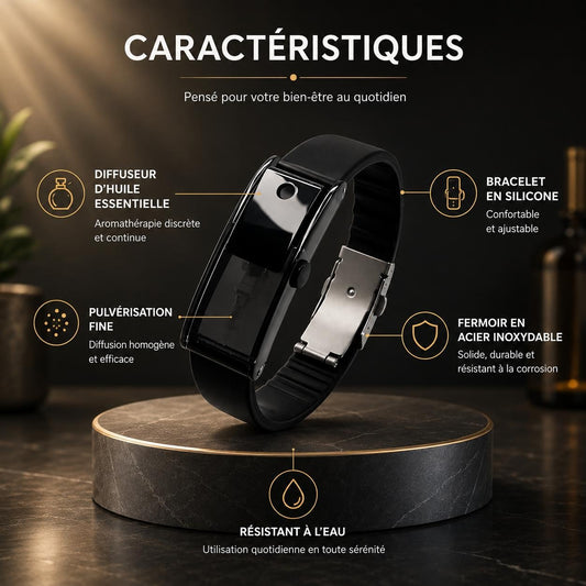 Bracelet Parfum Portable – Diffuseur Discret, Fraîcheur Toute la Journée