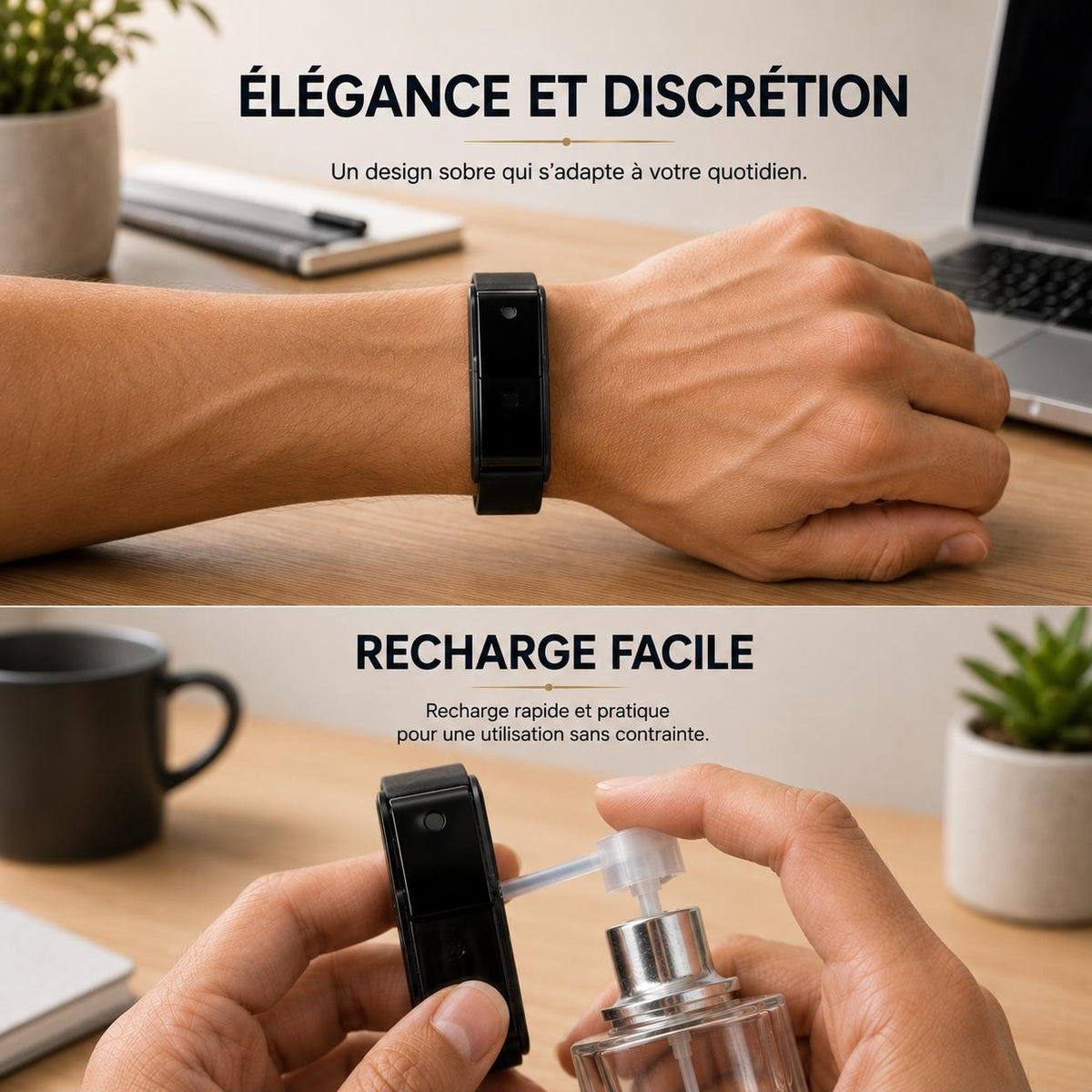 Bracelet Parfum Portable – Diffuseur Discret, Fraîcheur Toute la Journée