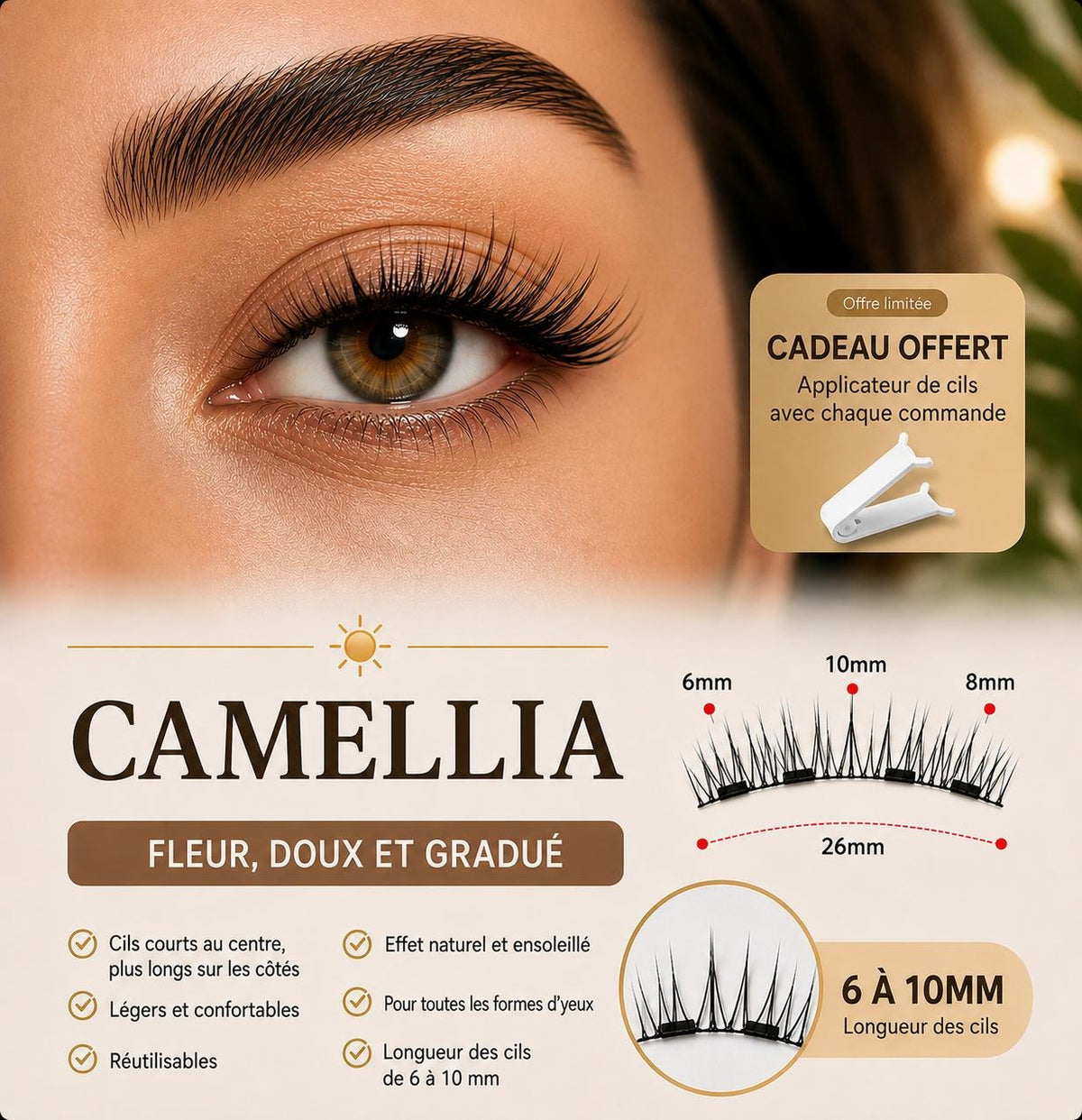 CILÉA™ Cils Magnétiques Réutilisables – Sans Colle, Pose en 10 Secondes