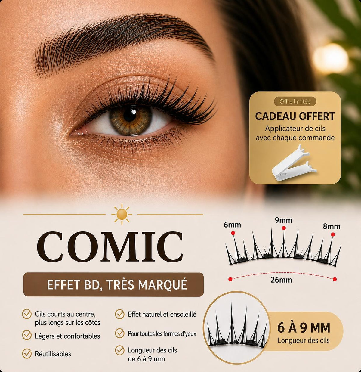 CILÉA™ Cils Magnétiques Réutilisables – Sans Colle, Pose en 10 Secondes